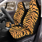 Tiger stripe seat cover hero product shot on plain background, universal bucket seat fit