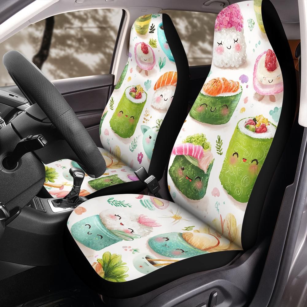 Kawaii Sushi Seat Covers for Front Bucket Seats – Universal Fit