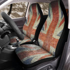 Old Grunge Union Jack England Flag Front Car Seat Covers – Universal Fit