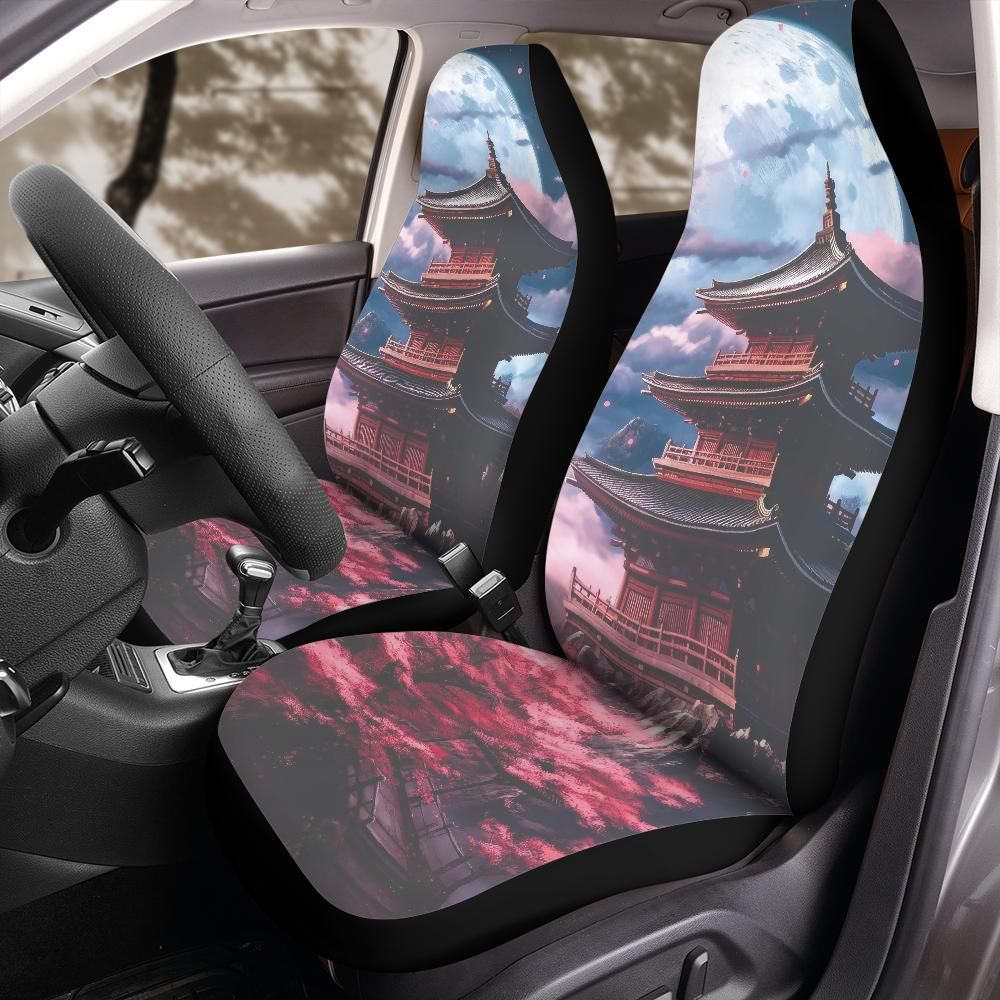 Japanese Pagoda Moonlight Seat Covers for Front Bucket Seats – Universal Fit