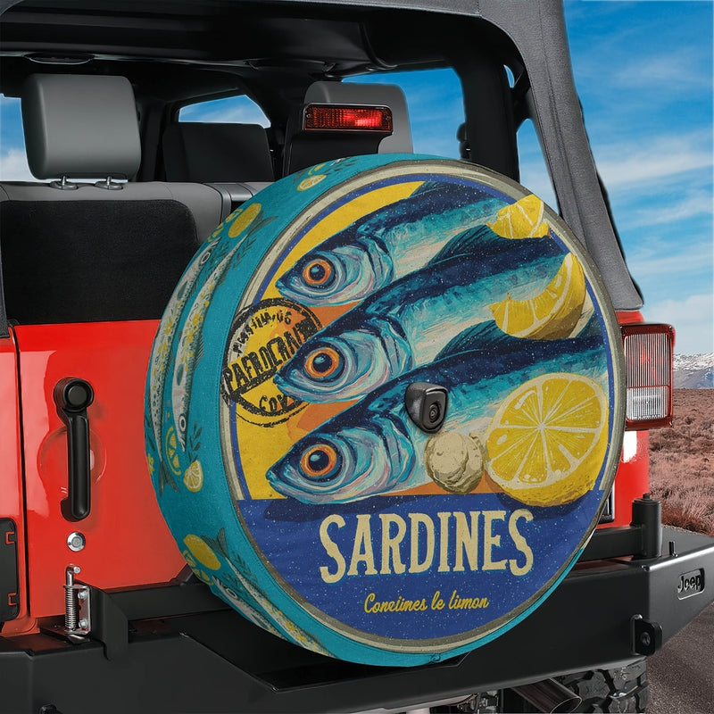Sardine Tin Lemon Art Spare Tire Cover