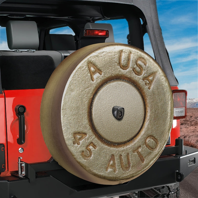 45 Caliber Brass Casing Spare Tire Cover