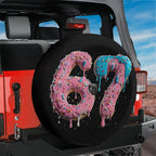 Six Seven Sprinkle Pink and Blue Glazed Donut Spare Tire Cover