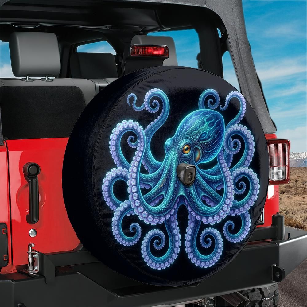 Blue Octopus Spare Tire Cover