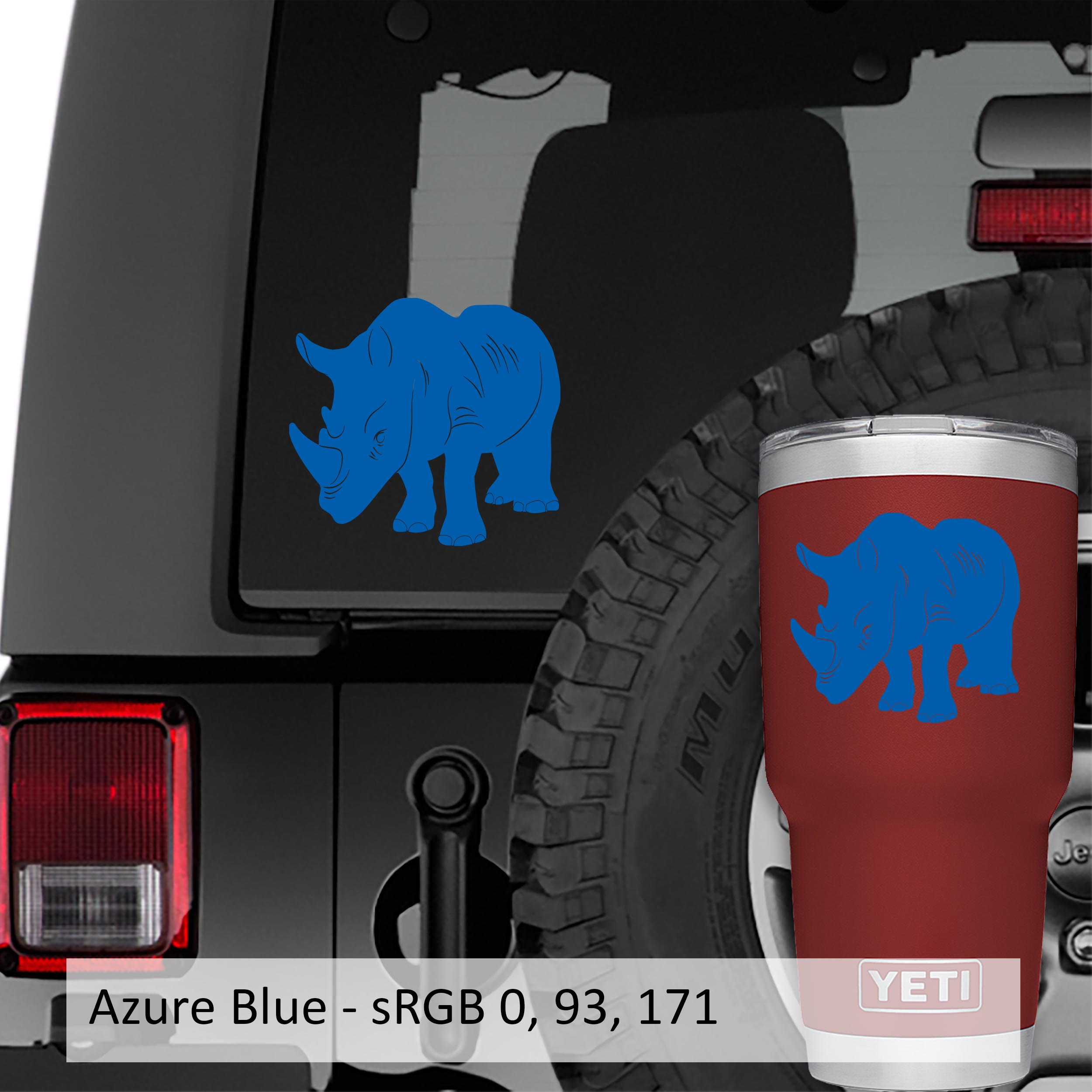 Rhino Rhinoceros Horn Vinyl Decal