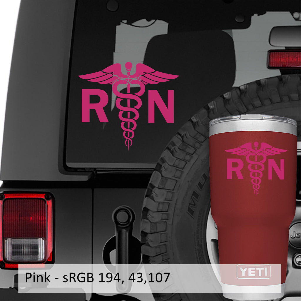 RN Nurse caduceus Vinyl Decal Sticker