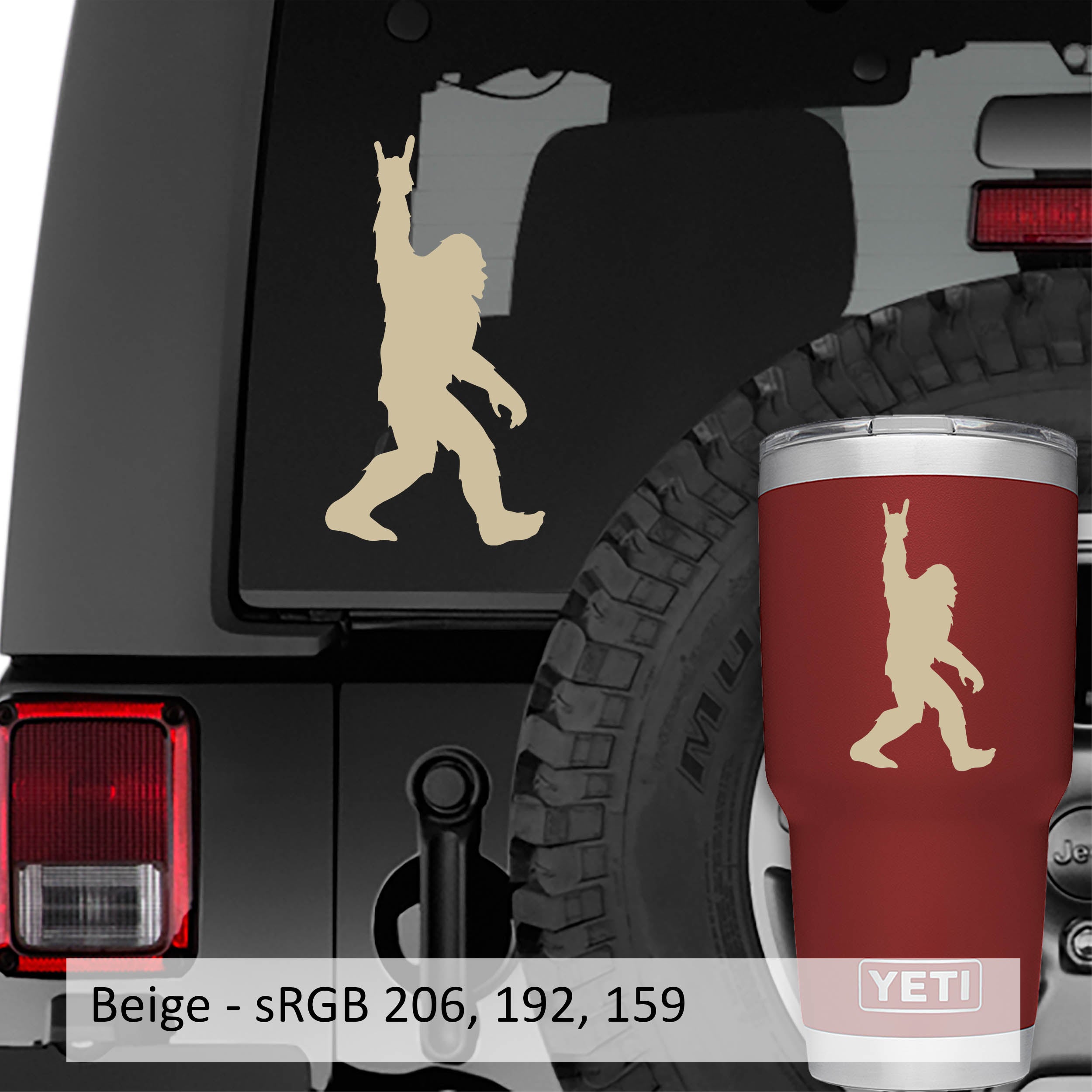Rock On Sasquatch Vinyl Decal