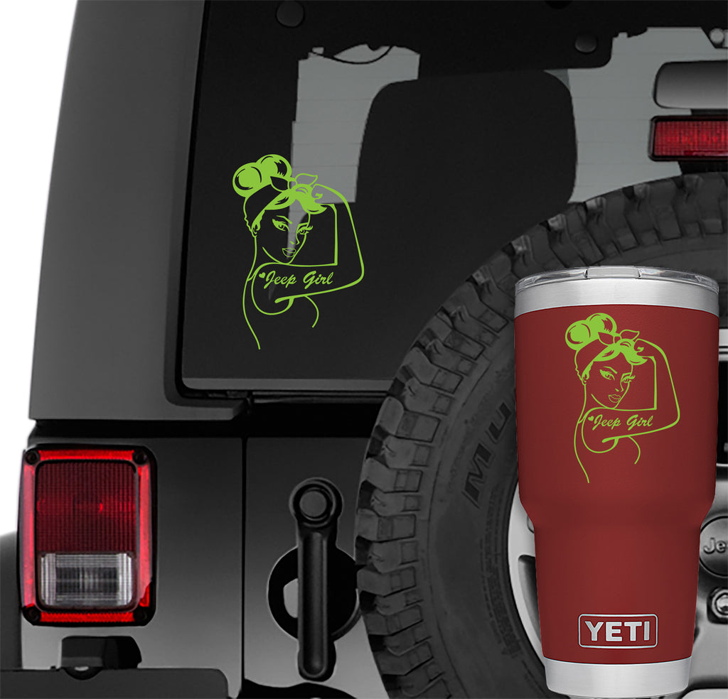 Rosie Riveter Pin Up Jeep Girl Vinyl Decal