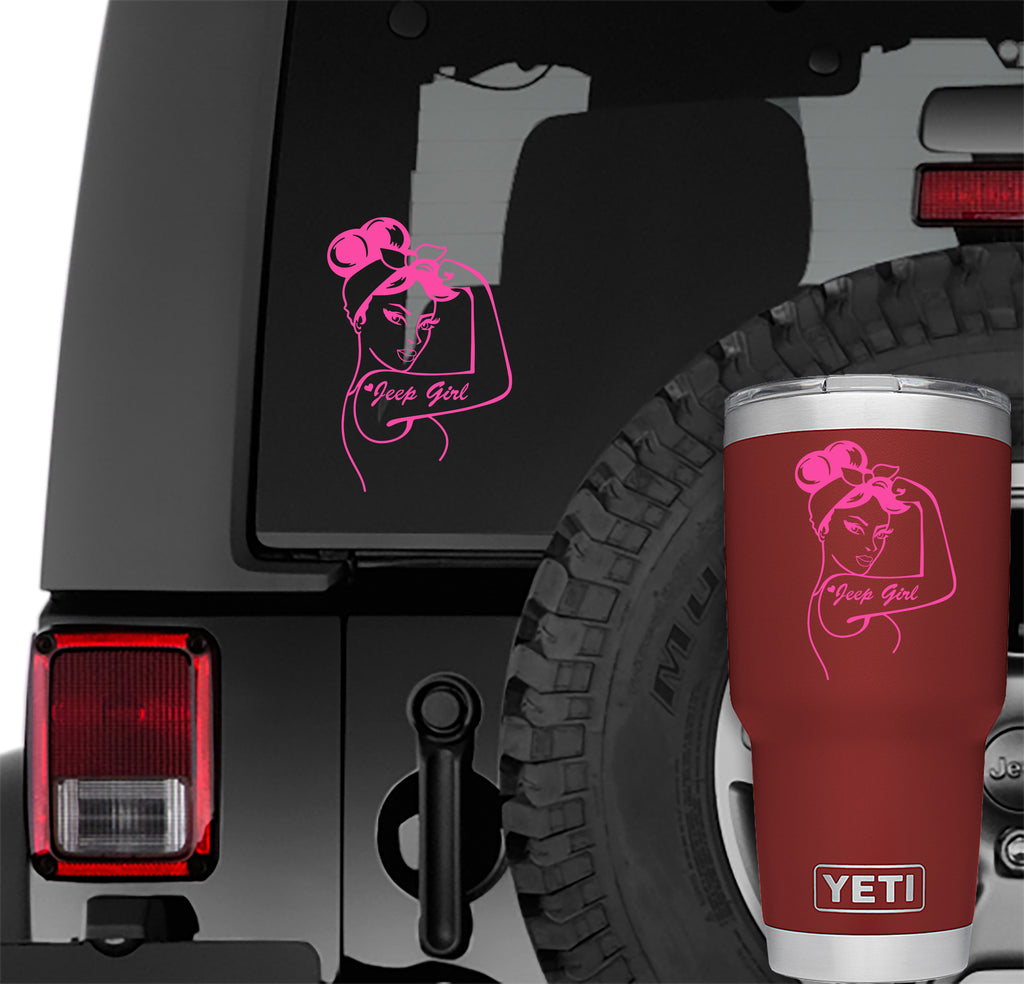Rosie Riveter Pin Up Jeep Girl Vinyl Decal