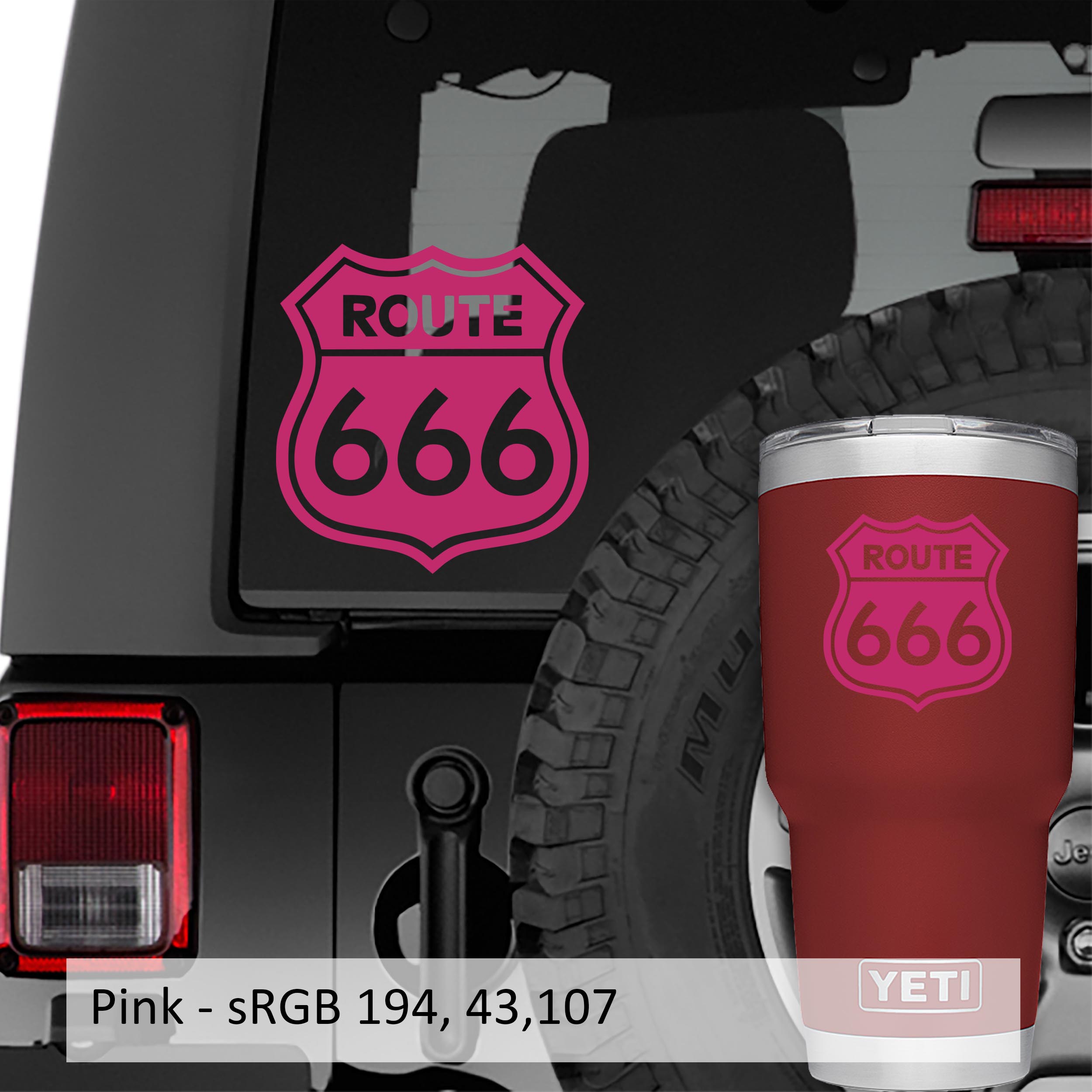 Route 666 Highway to Hell Vinyl Decal Sticker