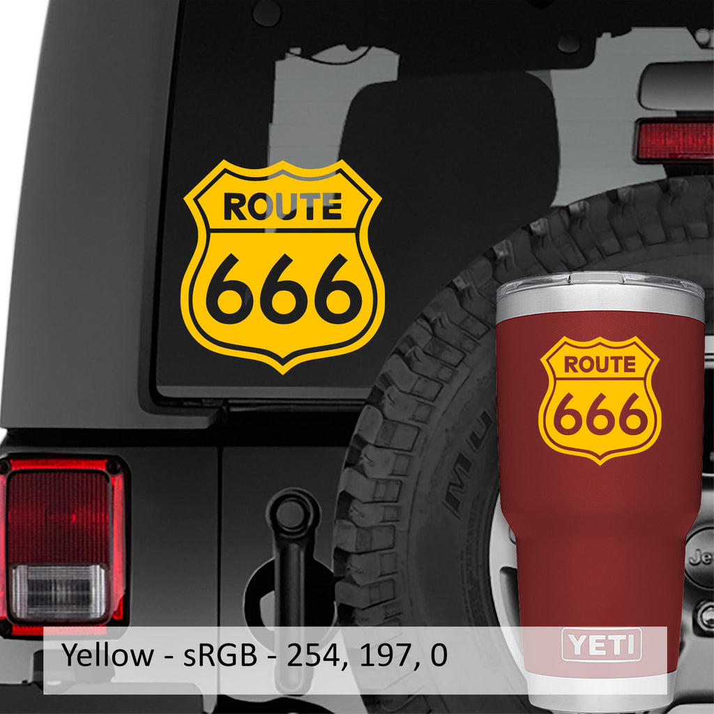 Route 666 Highway to Hell Vinyl Decal Sticker