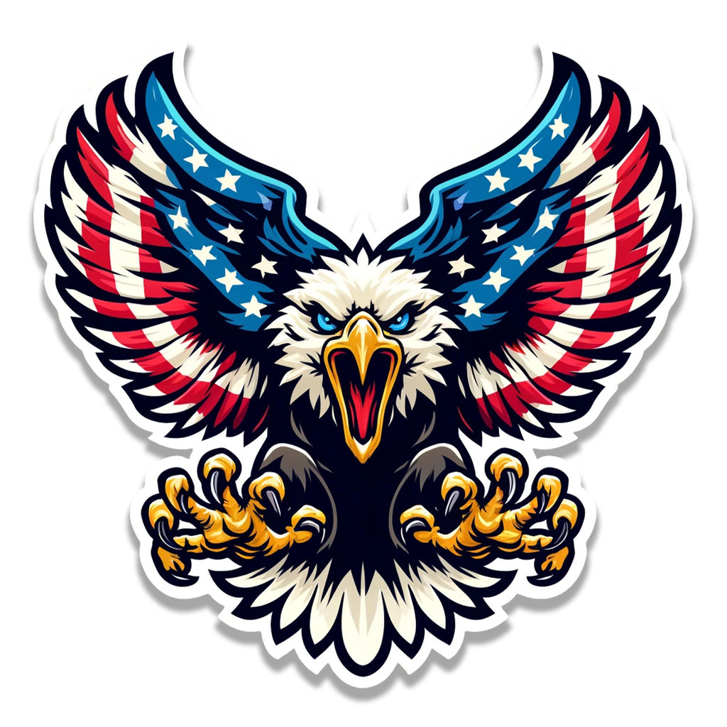 Screaming Bald Eagle Vinyl Sticker