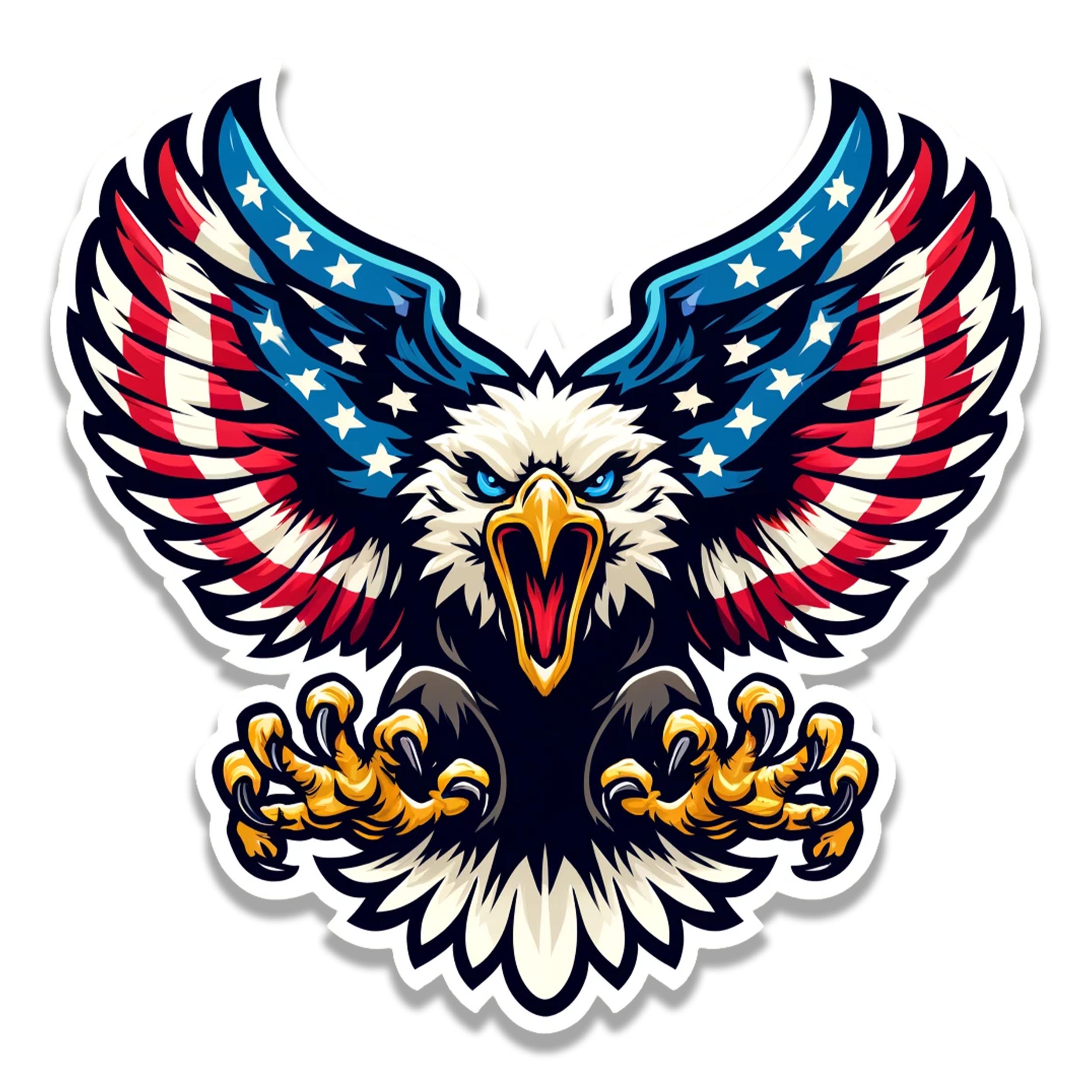 Screaming Bald Eagle Vinyl Sticker