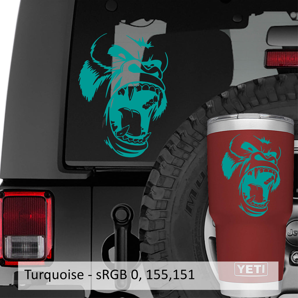 Snarling Kong Gorilla Face Vinyl Decal