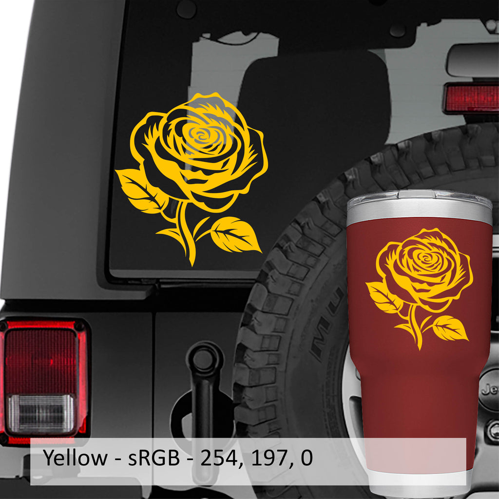 Stemmed Bloomed Rose Vinyl Decal