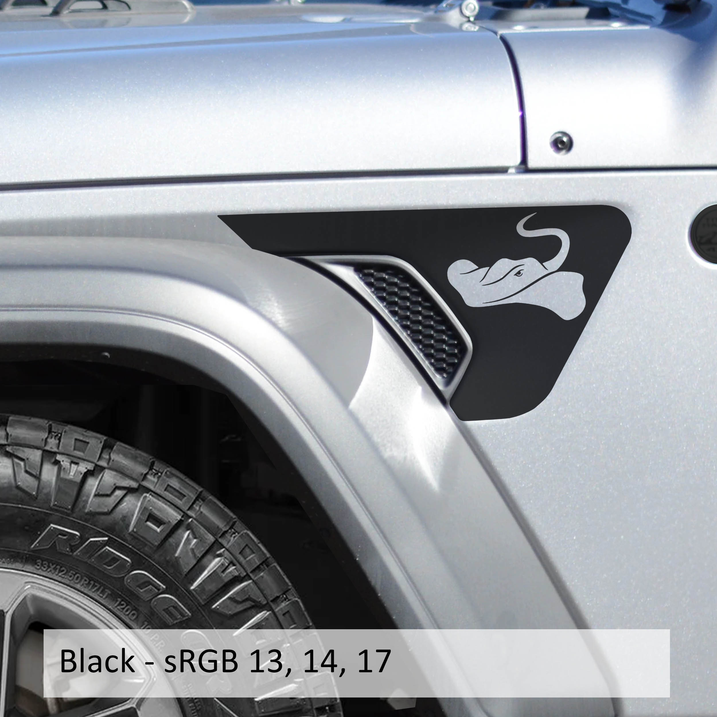 Sting-Gray Manta Ray Fender Vent | JL/JT | Jeep Decal Store
