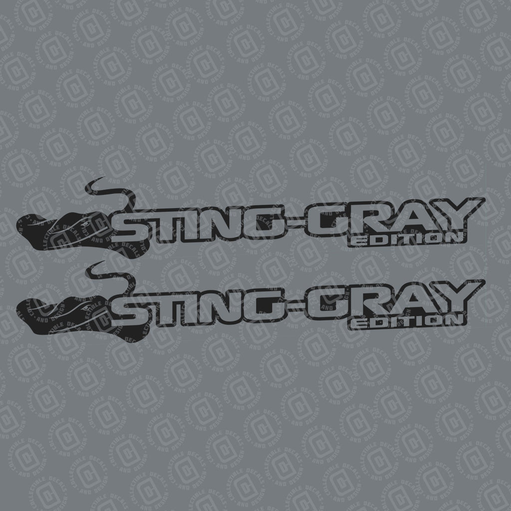 Watermelon Sting-Gray Edition hood decal pair swatch for Jeep Wrangler side hood application
