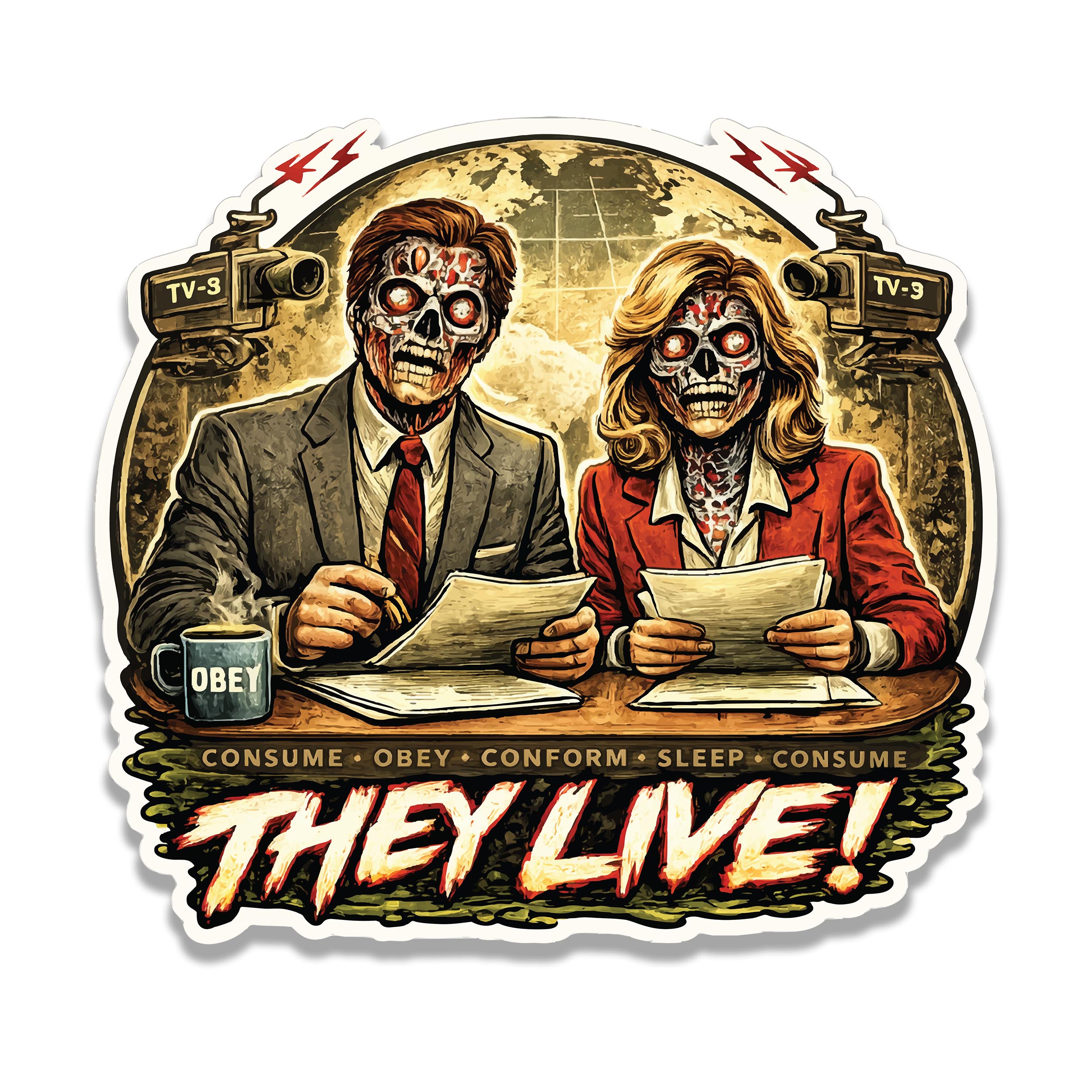 They Live Broadcaster Vinyl Sticker