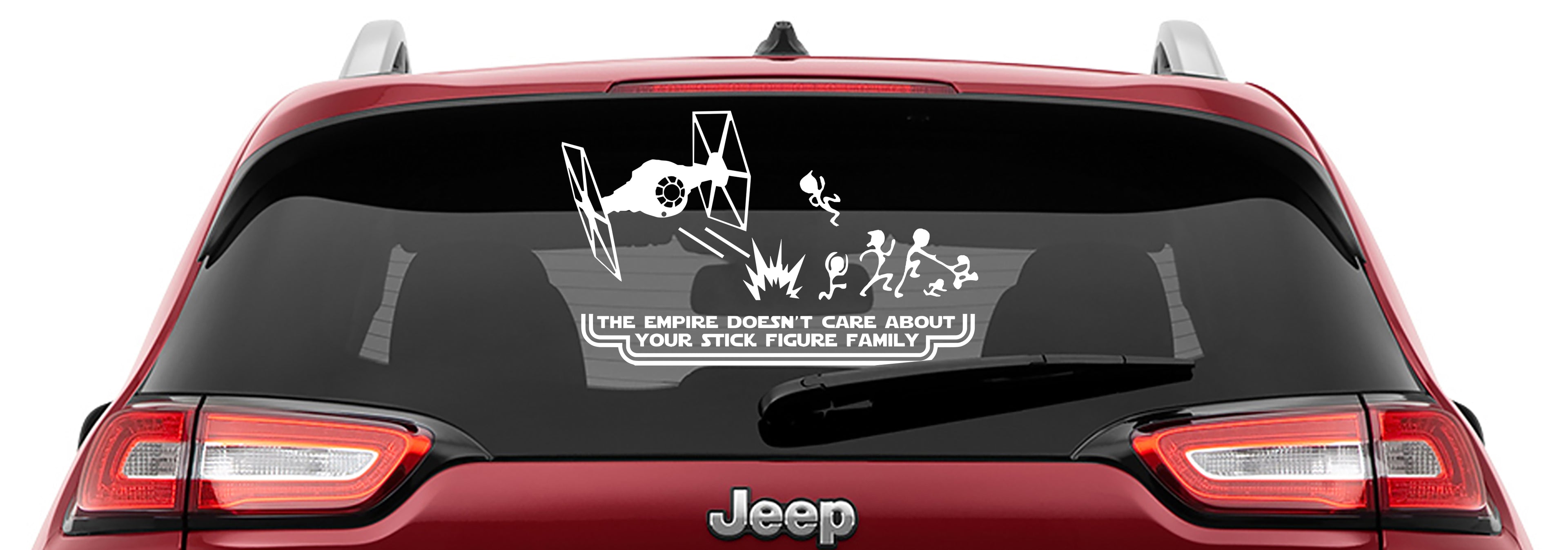 Tie Fighter The Empire Doesn't Care Your Stick Figure Family Vinyl Decal