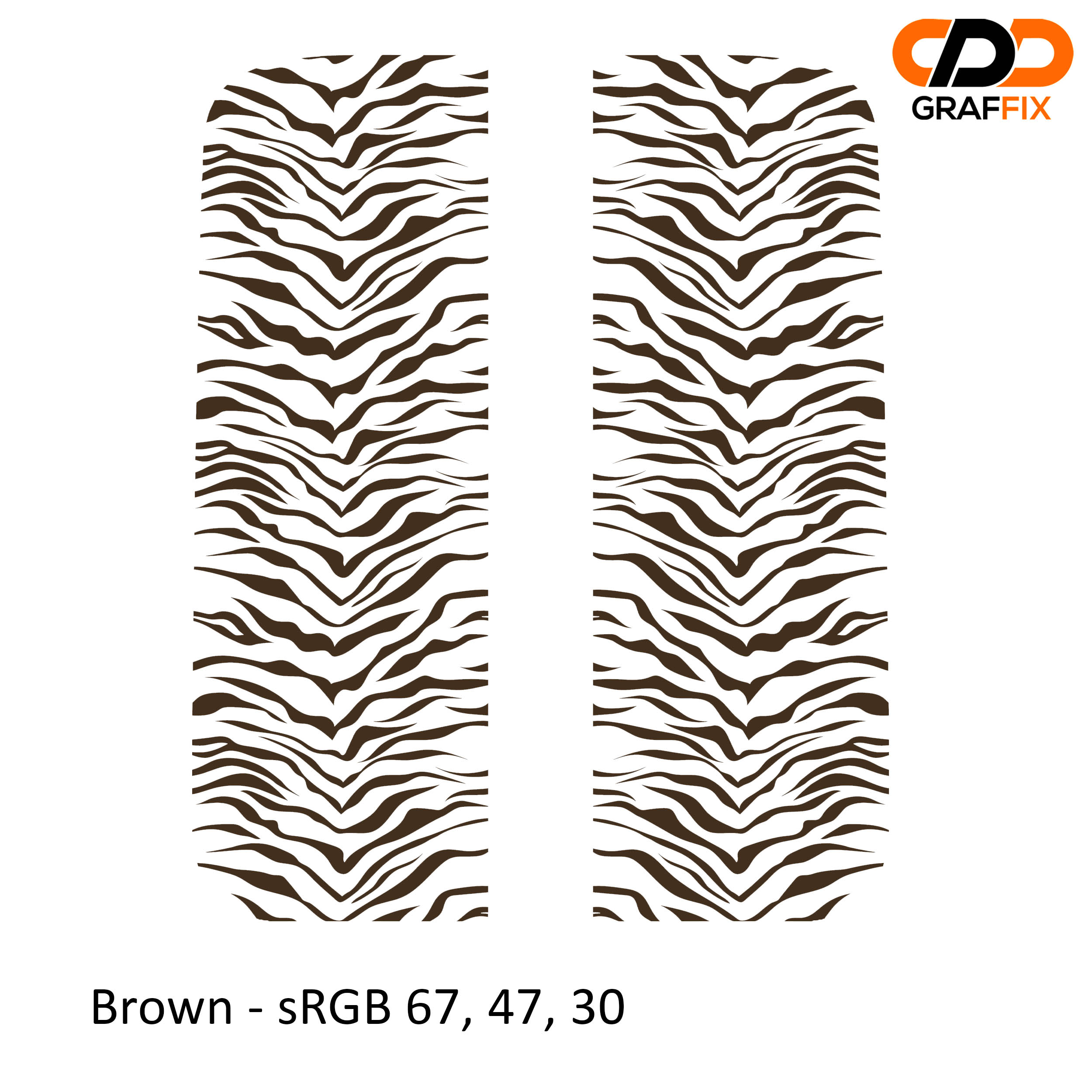 Brown tiger print pattern side window vinyl decal pair for Jeep Wrangler JL Gladiator JT close-up