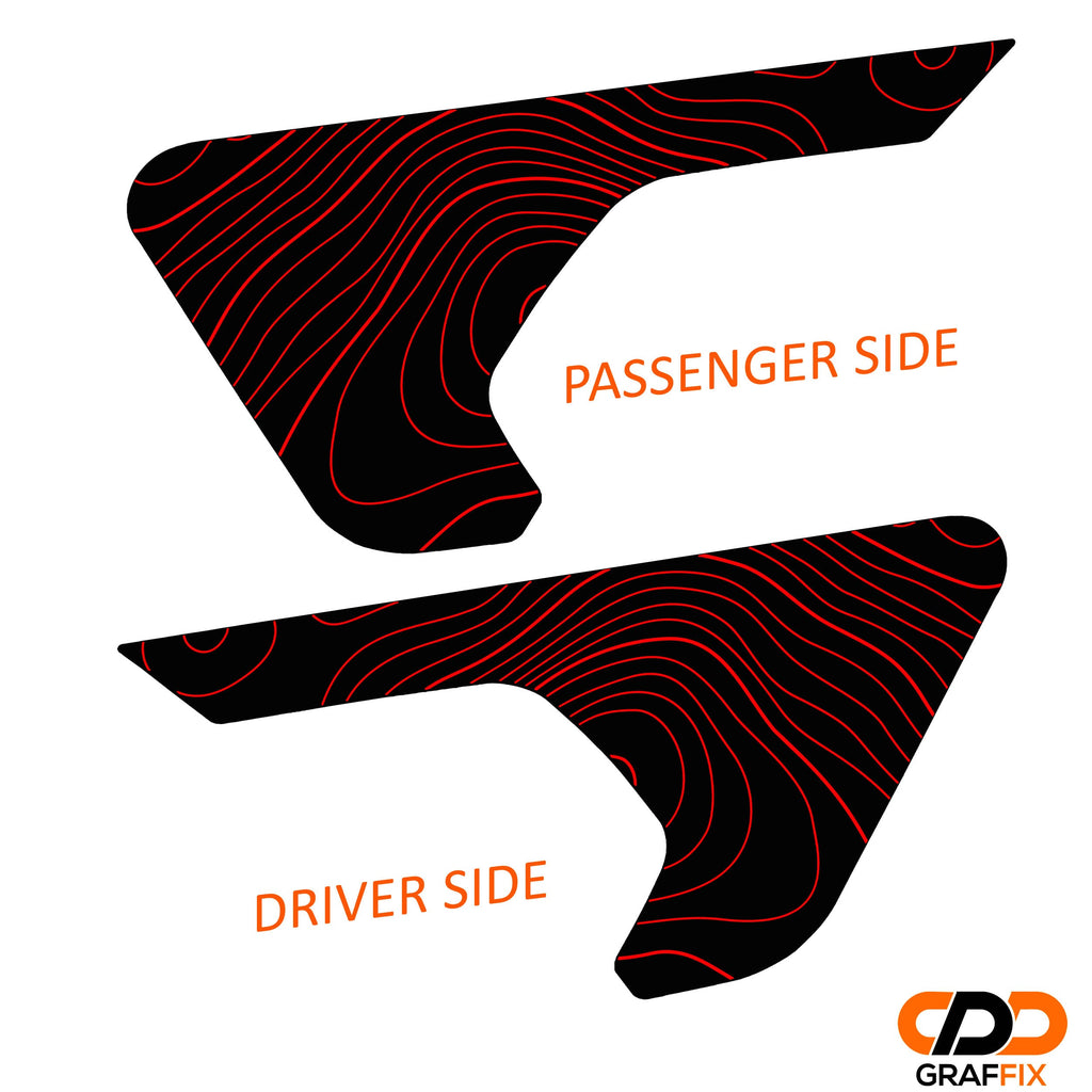 Topographic Fender Vent Vinyl Decal - Fits Jeep Wrangler JL/Jeep Gladiator JT 2018+