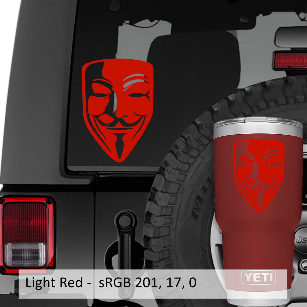 Guy Fawkes Mask Vinyl Decal