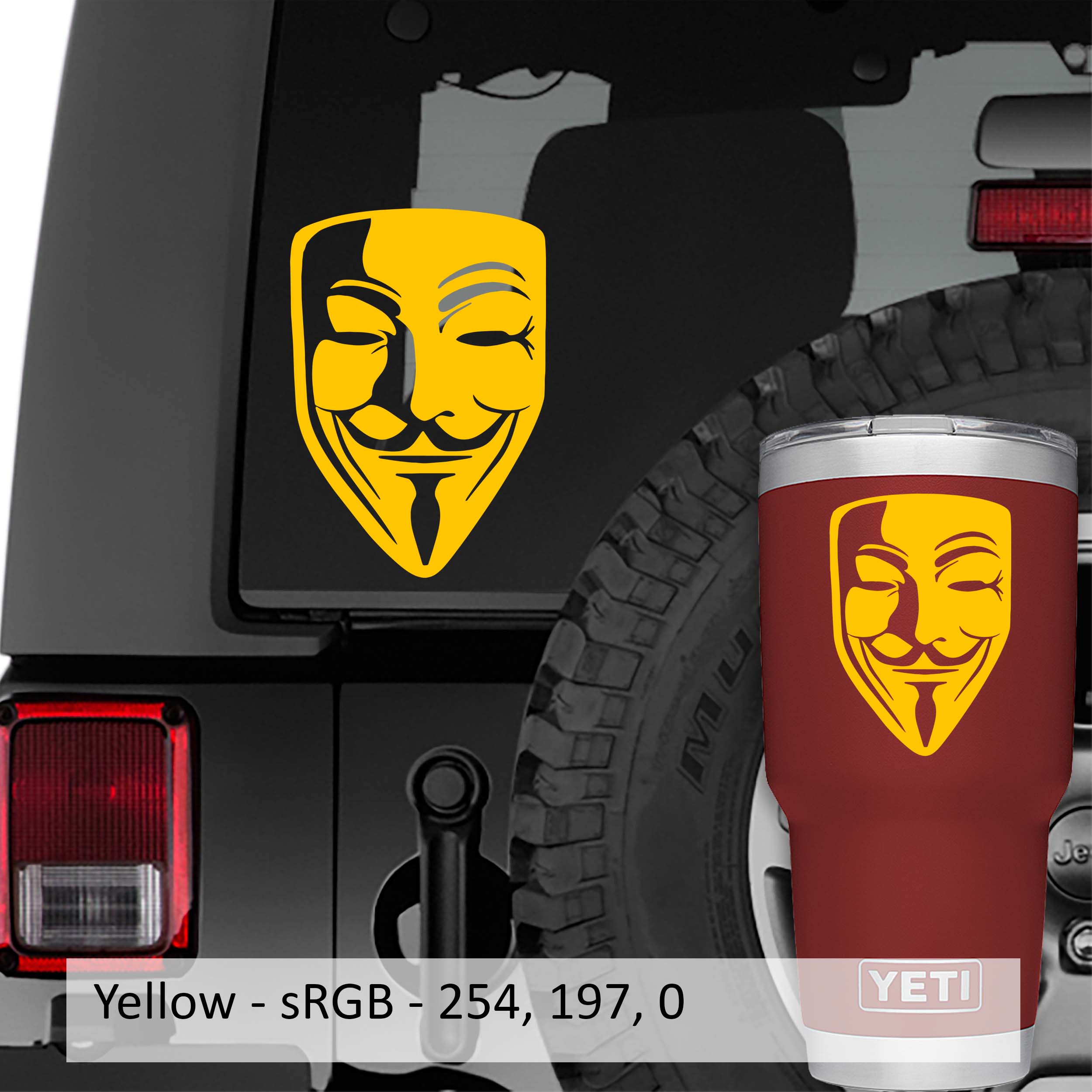 Guy Fawkes Mask Vinyl Decal