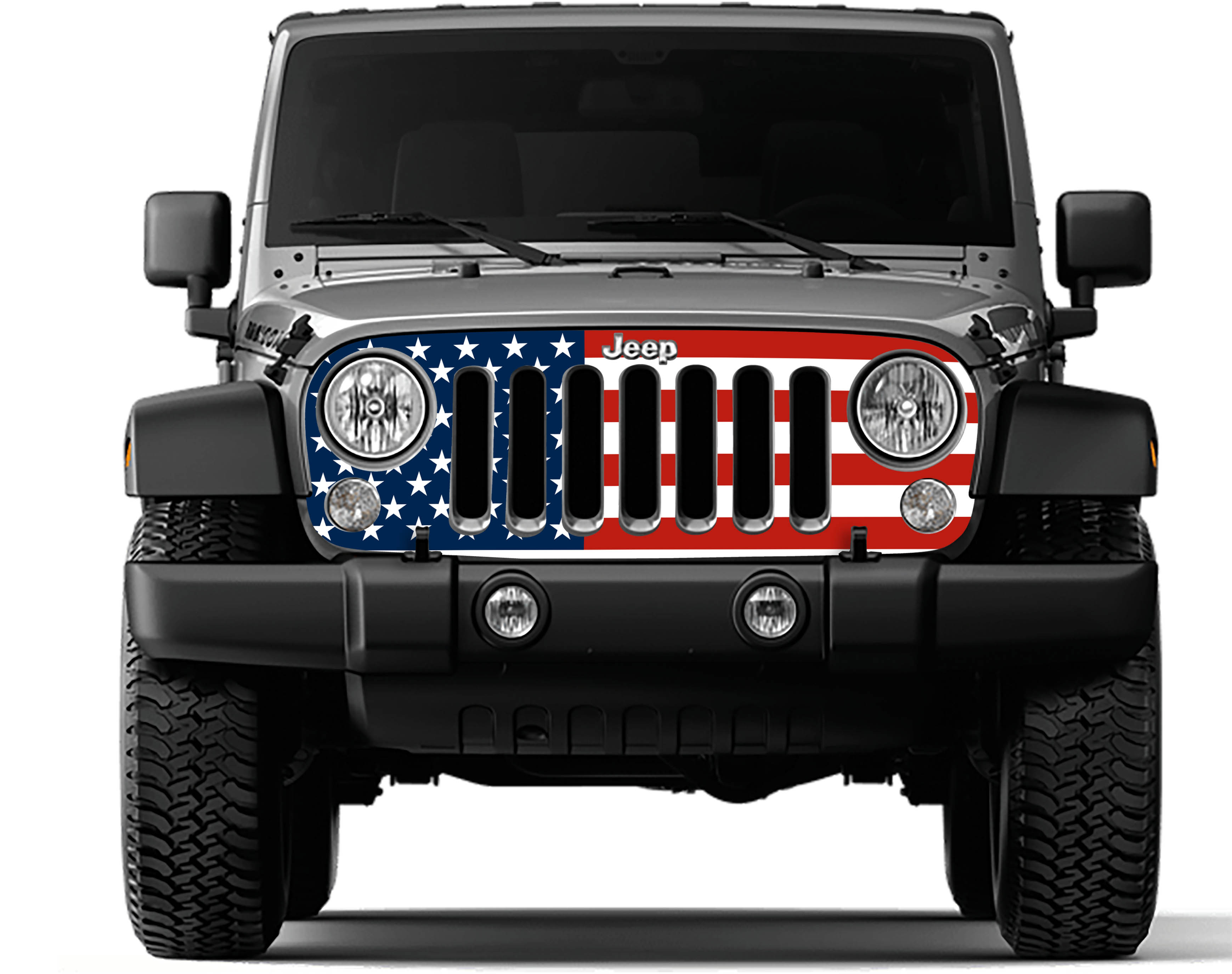 American Flag Grille Skin Vinyl Graphic for JJK & JKU Wranglers