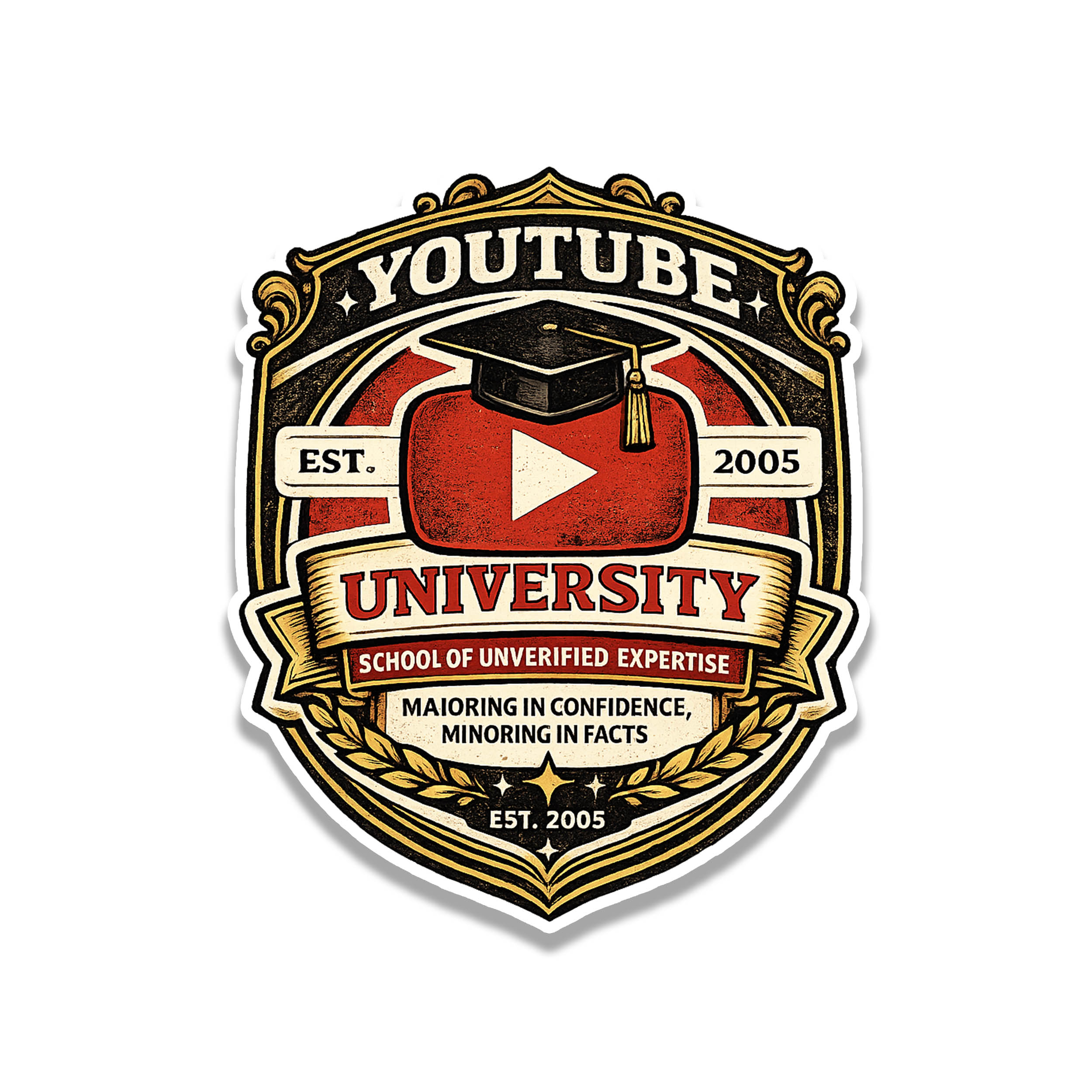 YouTube University Vinyl Sticker